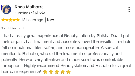 Beauty Station Google Review